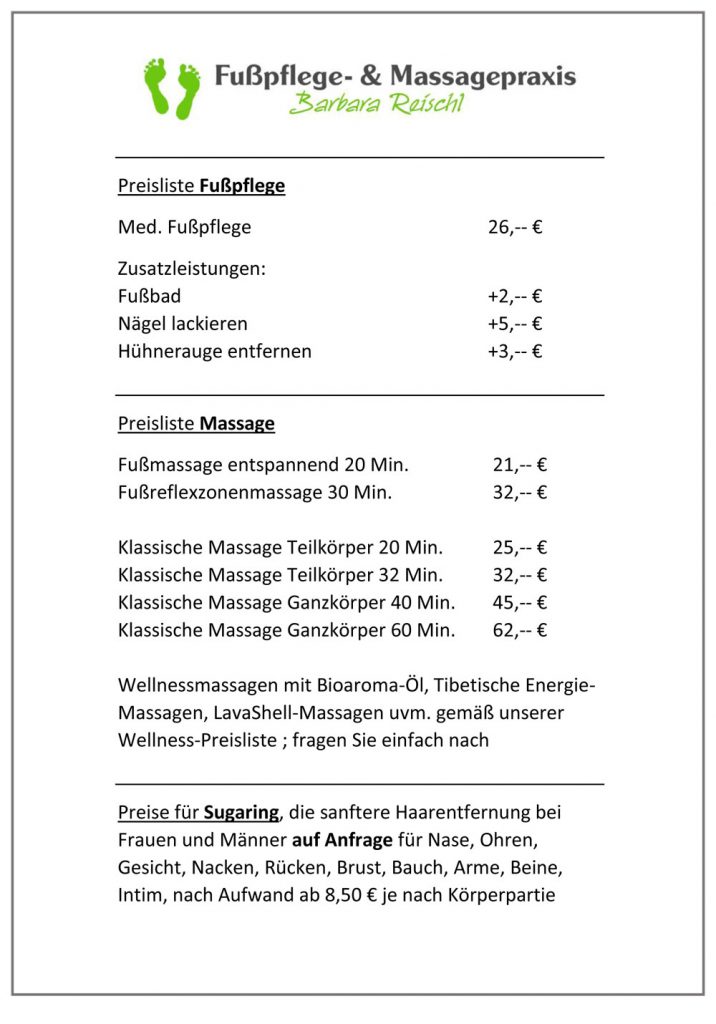 Fusspflege In Der Nhe Preise